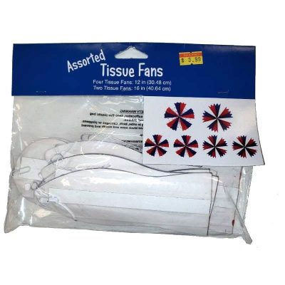Red White and Blue Assorted Tissue Fans