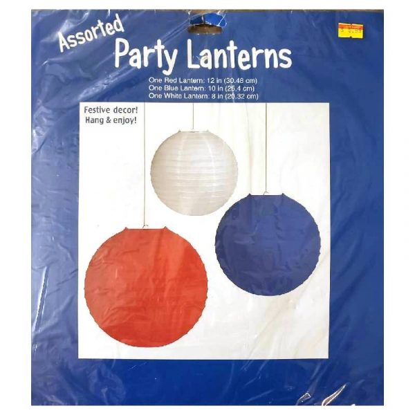 Red White Blue Assorted Party Lanterns