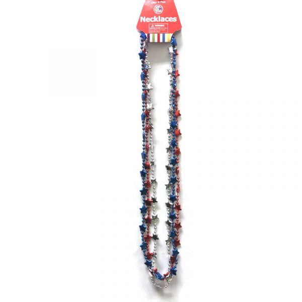 Patriotic Mini Star Bead Necklace