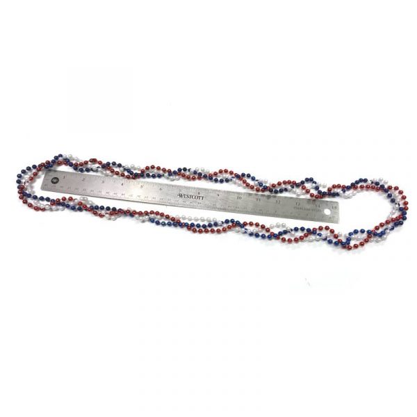 Red White Blue Braided Patriotic Bead Necklace