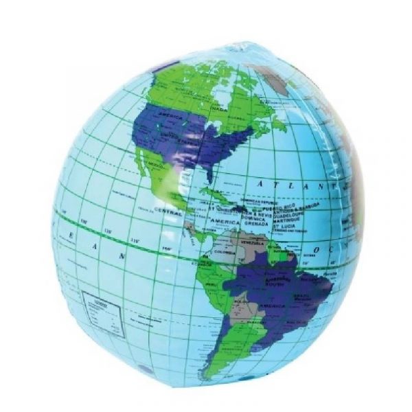 16" Round World Globe Inflate