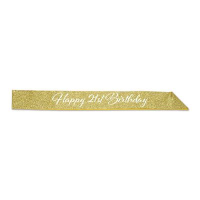 glittered 21 birthday sash