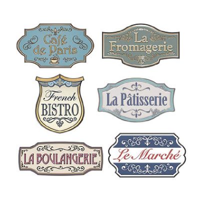 French Shop Sign Cutouts