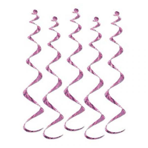 Printed Pink Ribbon Twirly Whirlys