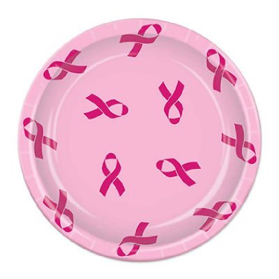 Pink Ribbon Plates