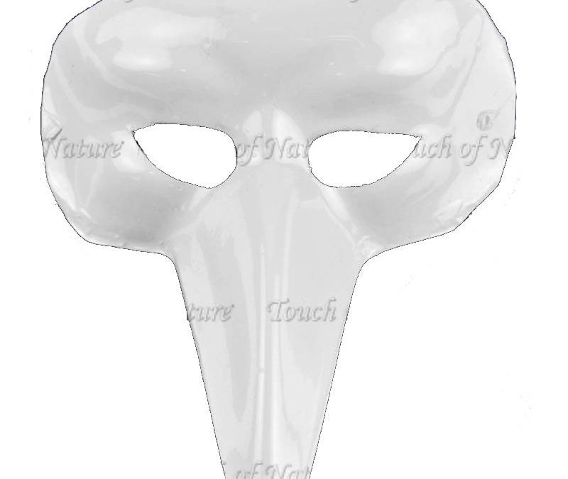 Costume White Plastic Bird Half Mask