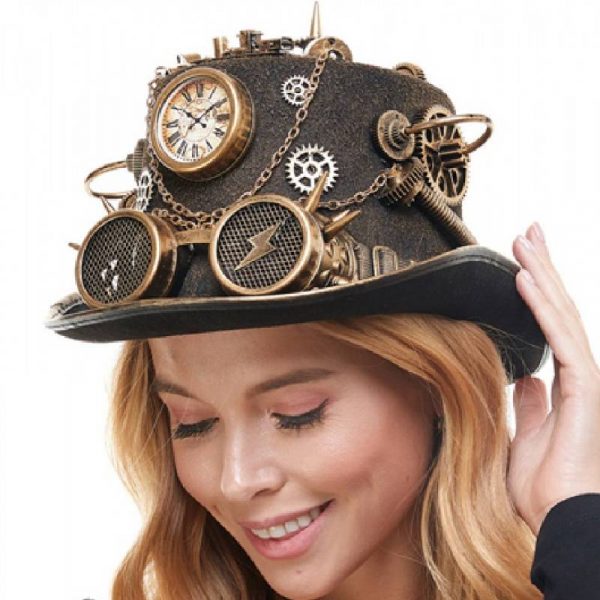 Gold steampunk hat with goggles