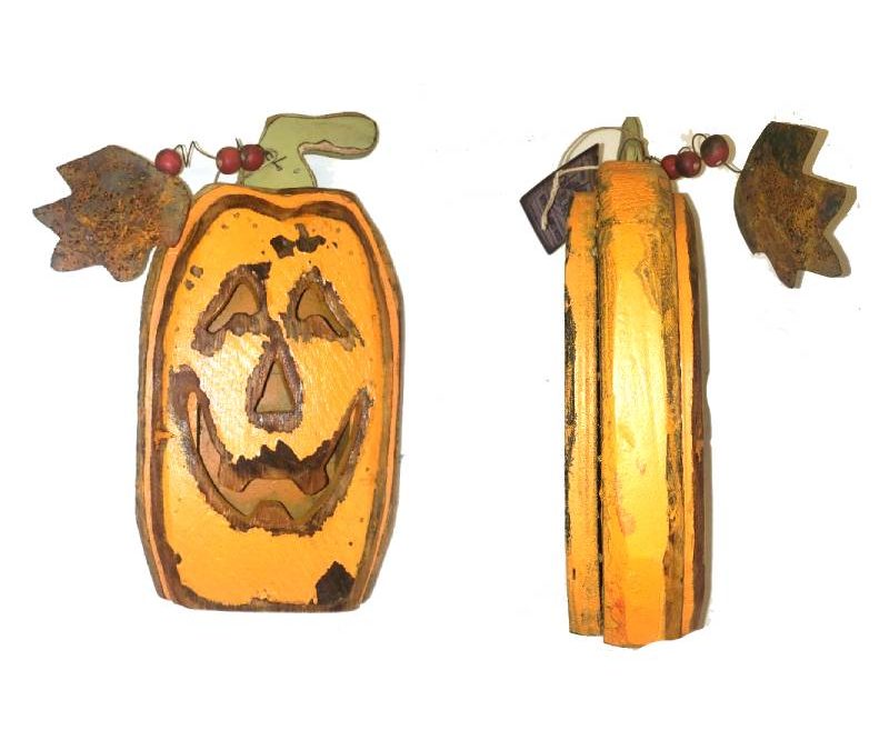 11″ Reclaimed Wood Weathered Jack-O-Lantern