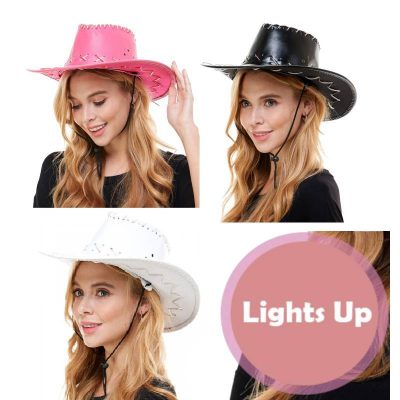 neon light up western hat