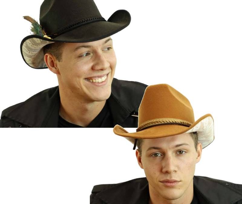 Soft Felt Lace Western Cowboy or Cowgirl Hat with Feathers