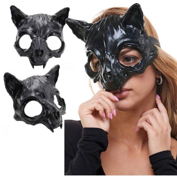 Black Plastic Vampire Bat Mask