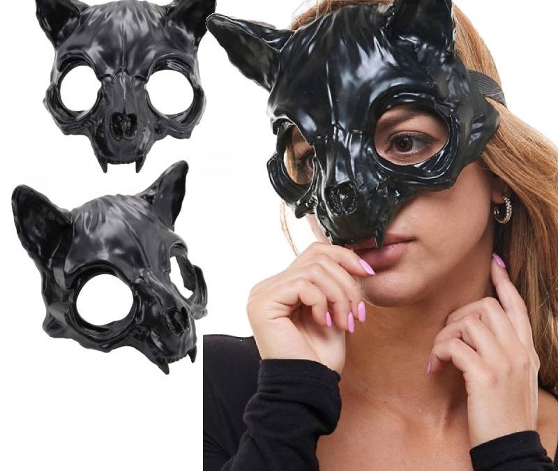 Black Plastic Vampire Bat Mask