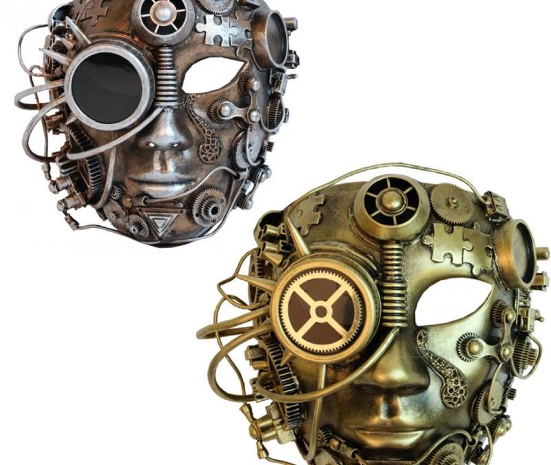 Deluxe Trimmed Plastic Steampunk Full Face Mask