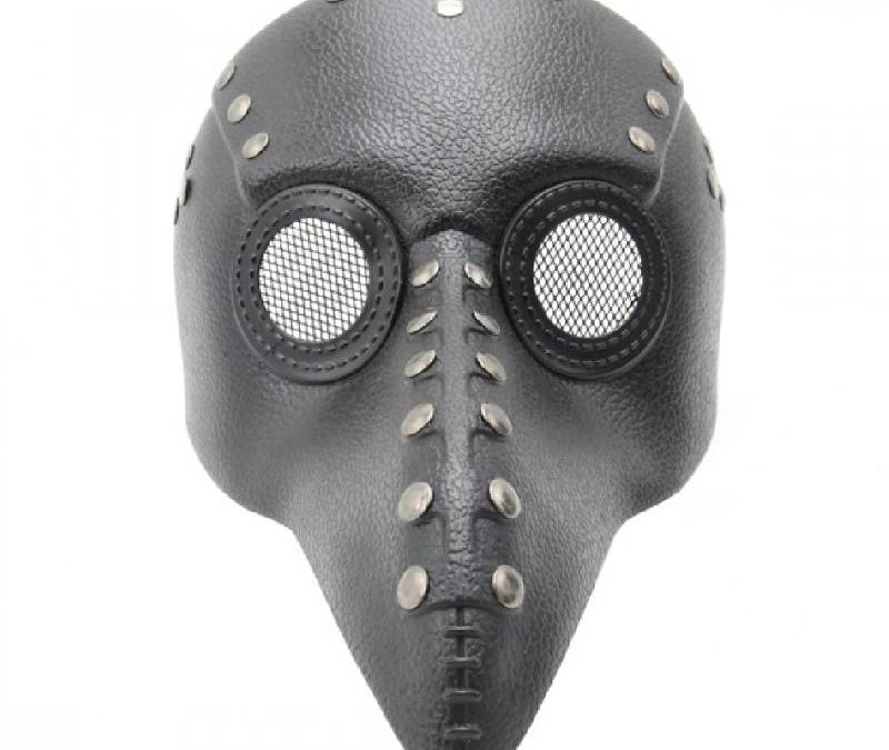 Embossed Plastic Plague Doctor Mask w Net Eyes