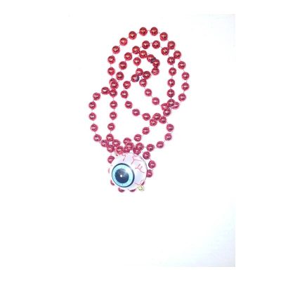 Metallic Bead Necklace w Eyeball