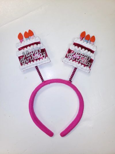 Glitter "Happy Birthday" Cake Bopper Headband