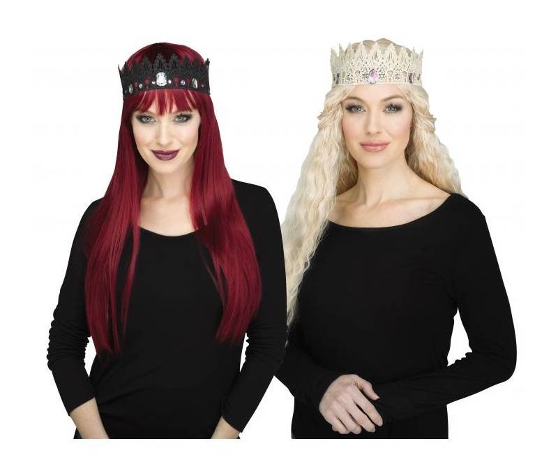 Lace Fabric Crown w Jewels