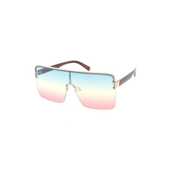 Angle Cut Shaded Lens Sunglasses blue tan pink
