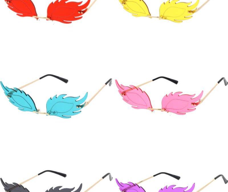 Rimless Eyes w Flames Sunglasses