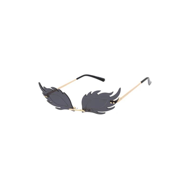 Rimless Eyes w Flames Sunglasses black