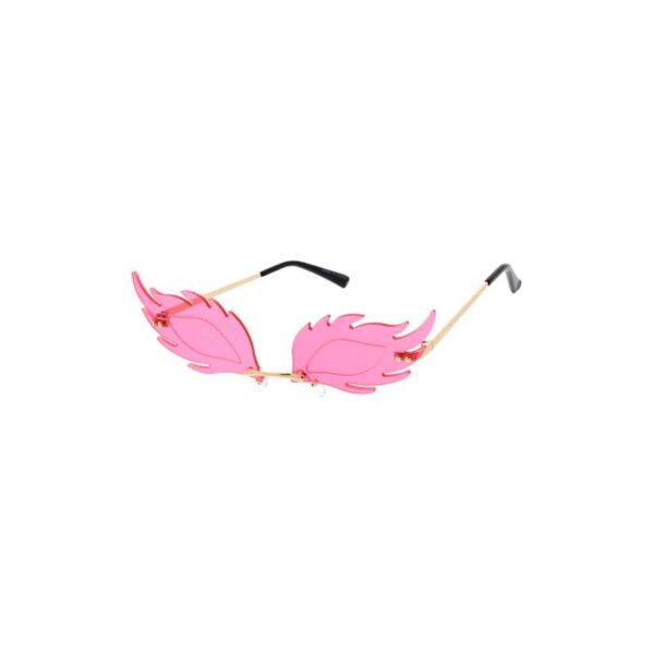 Rimless Eyes w Flames Sunglasses pink