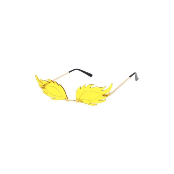 Rimless Eyes w Flames Sunglasses yellow