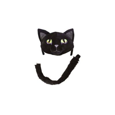 Plush Black Cat Headband & Tail Set