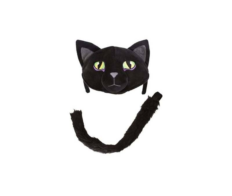 Plush Black Cat Headband & Tail Set