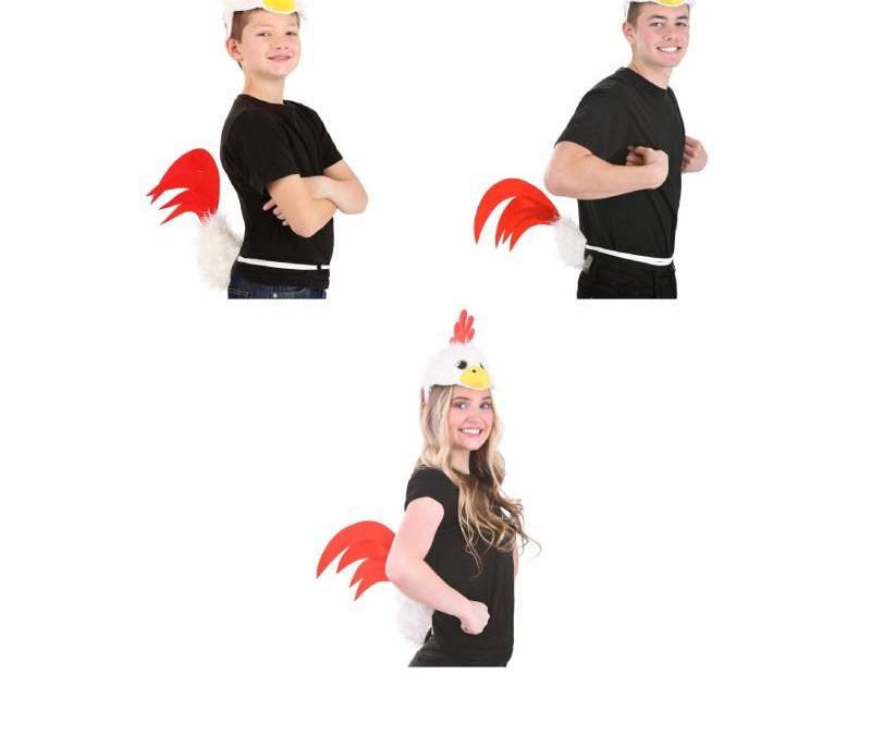 Plush Chicken Headband & Tail Kit