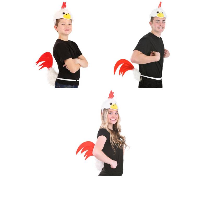 Plush Chicken Headband & Tail Kit