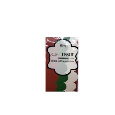 Scalloped Gift Tissue Sheets Red/White/Green