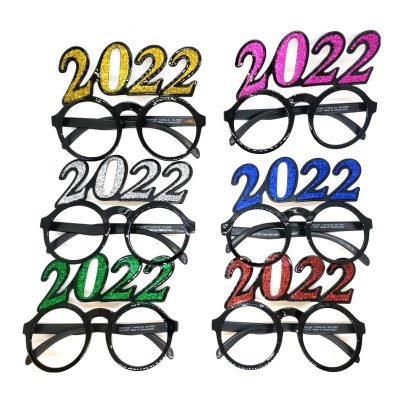 "2022" Glittered Round Eyeglasses