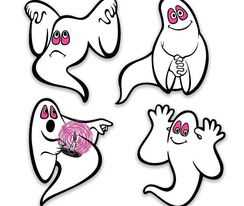 Vintage Halloween Ghosts Peel ‘N Place
