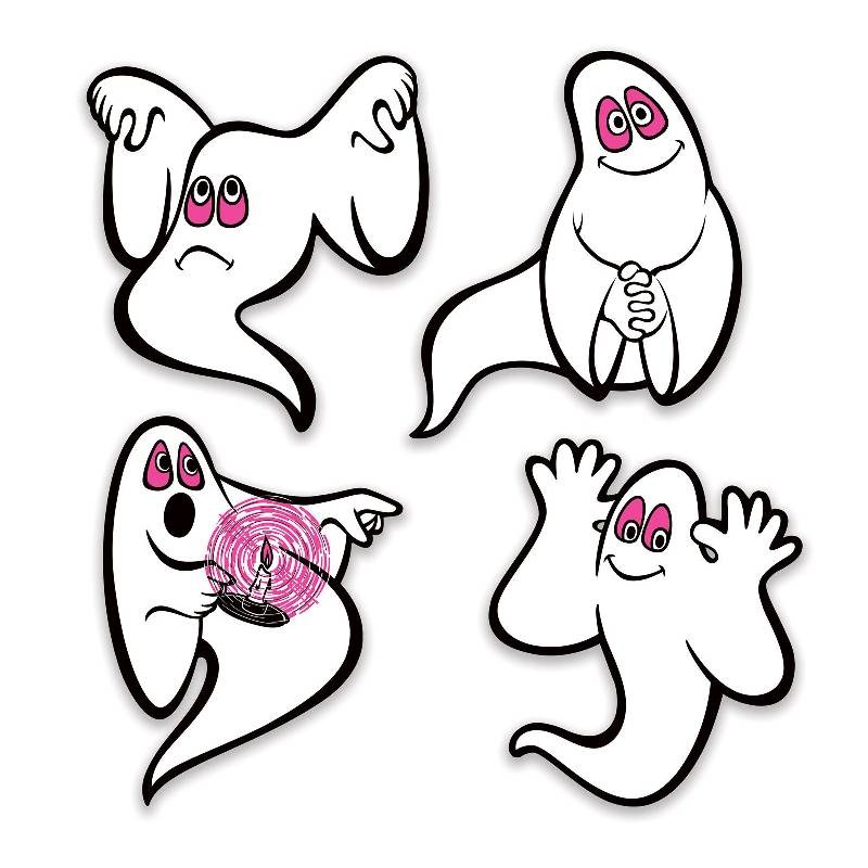 Vintage Halloween Ghosts Peel 'N Place