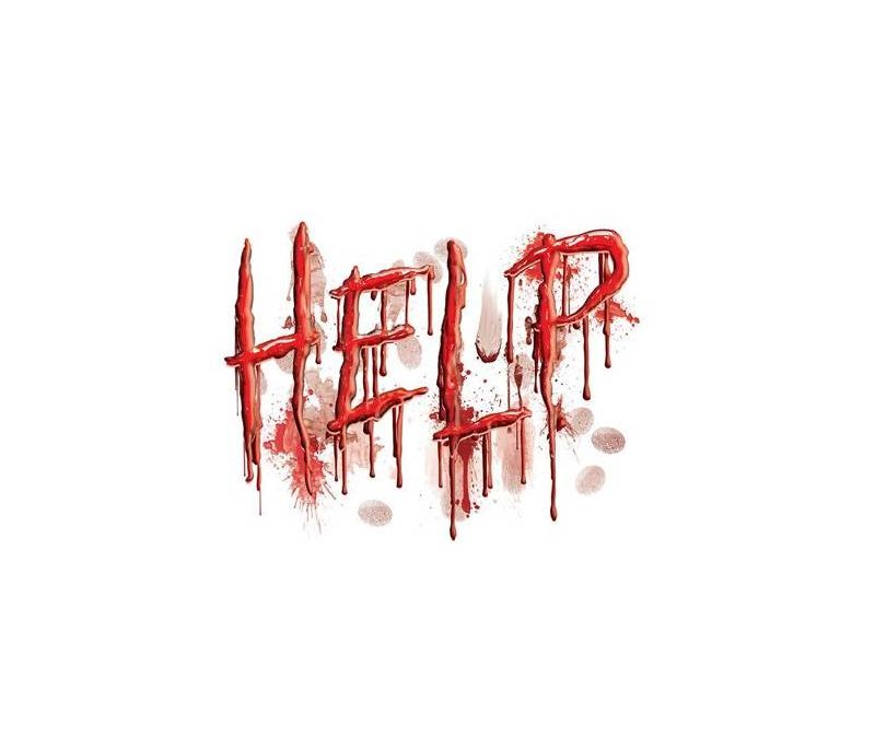 Bloody “HELP” Cling