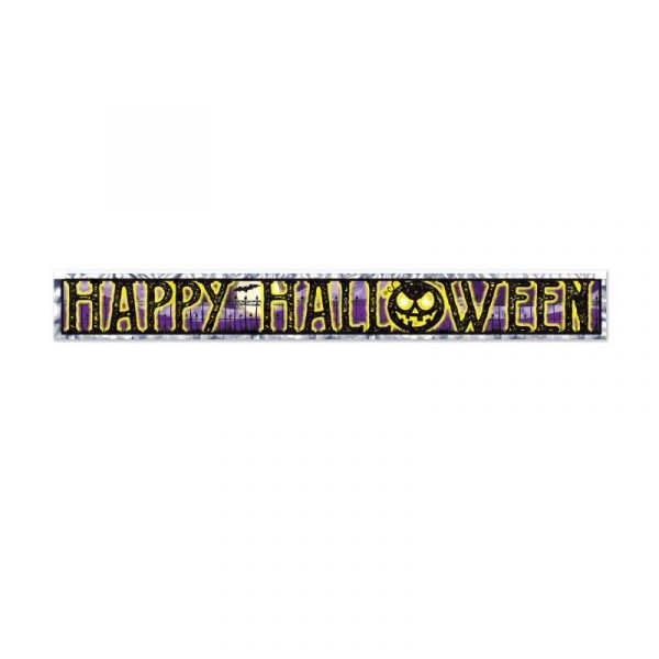 Metallic Happy Halloween Fringe Banner