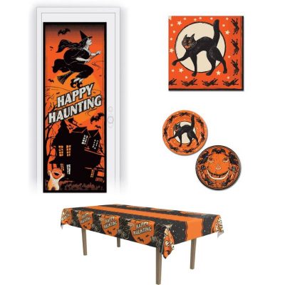 Vintage Halloween Tableware and Door Cover
