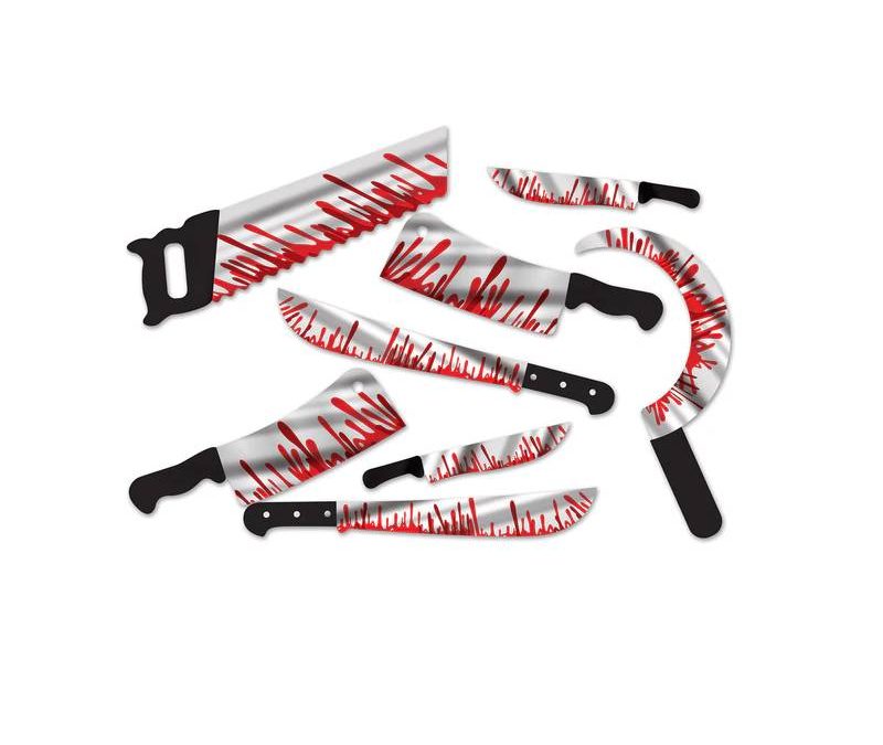 Printed Foil Bloody Weapon Cutouts