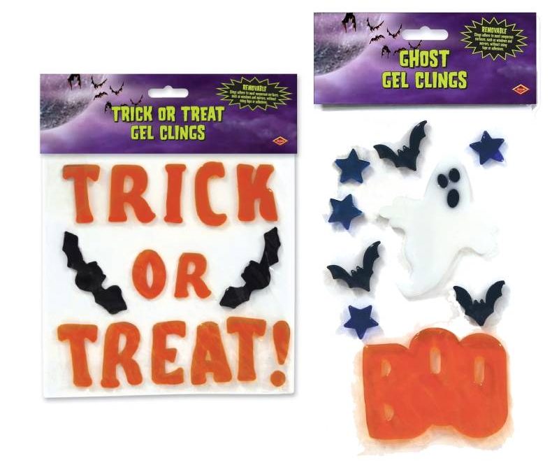 Halloween Gel Clings Ghost and Trick or Treat