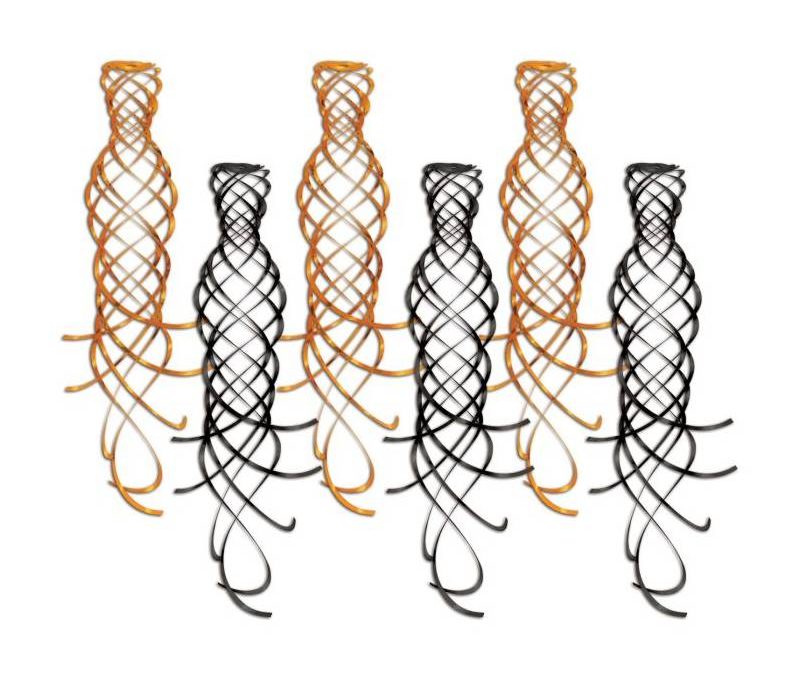 Shimmering Whirls Orange and Black