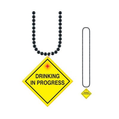 Beads w "Drinking in Progress" Flashing Medallion