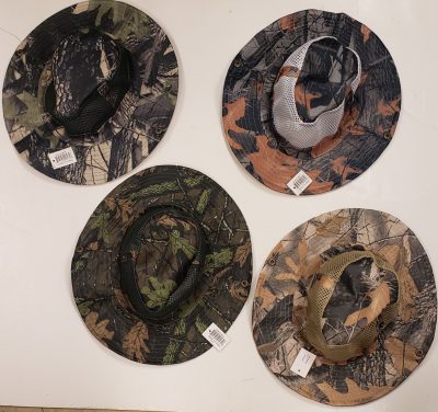 Fabric Mesh Leaf Camo Safari Hat w Snaps