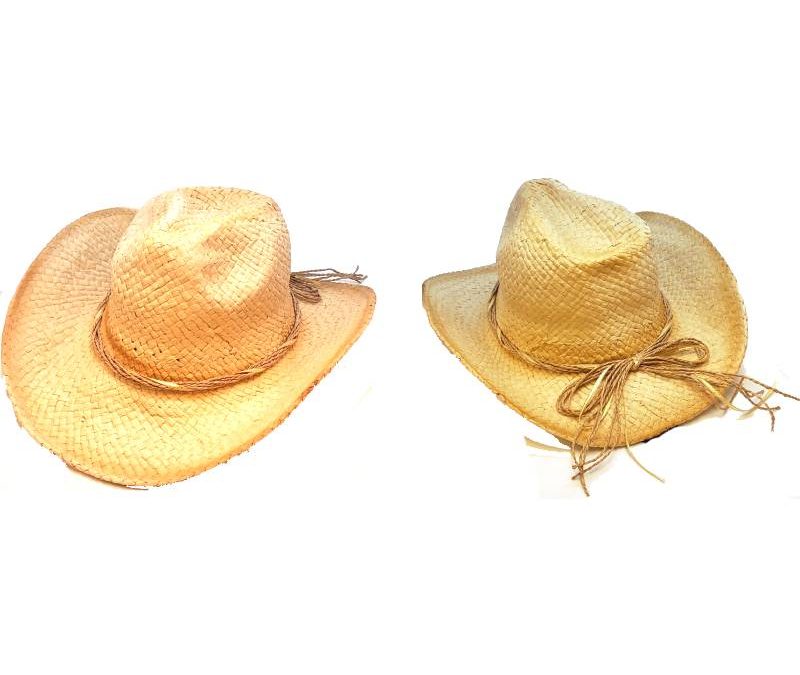 Natural Woven Wired Brim Western Hat w String Band