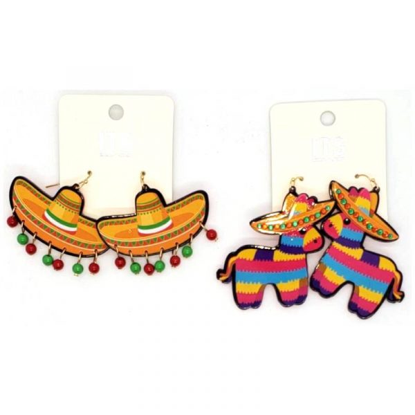 Sombrero Piñata Acrylic Earrings