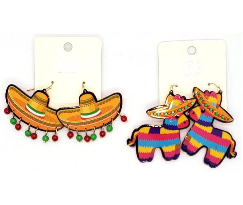 Sombrero Piñata Acrylic Earrings