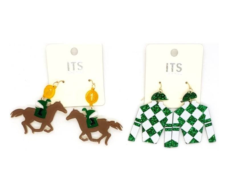 Kentucky Derby Horse Jockey or Shirt Earrings