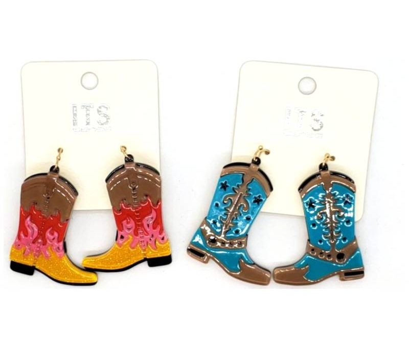 Acrylic Cowboy Boots Earrings