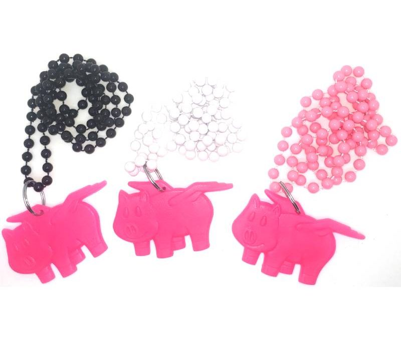 Flying Pig Bead Necklace