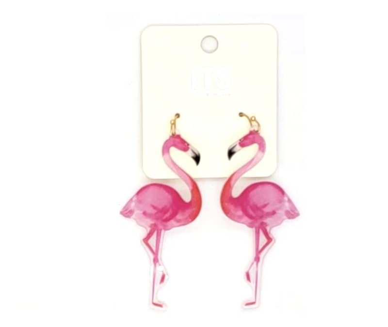 Flamingo Print Earrings