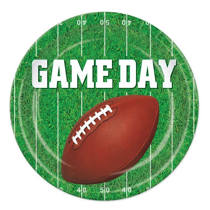 Green Game-Day paper plates